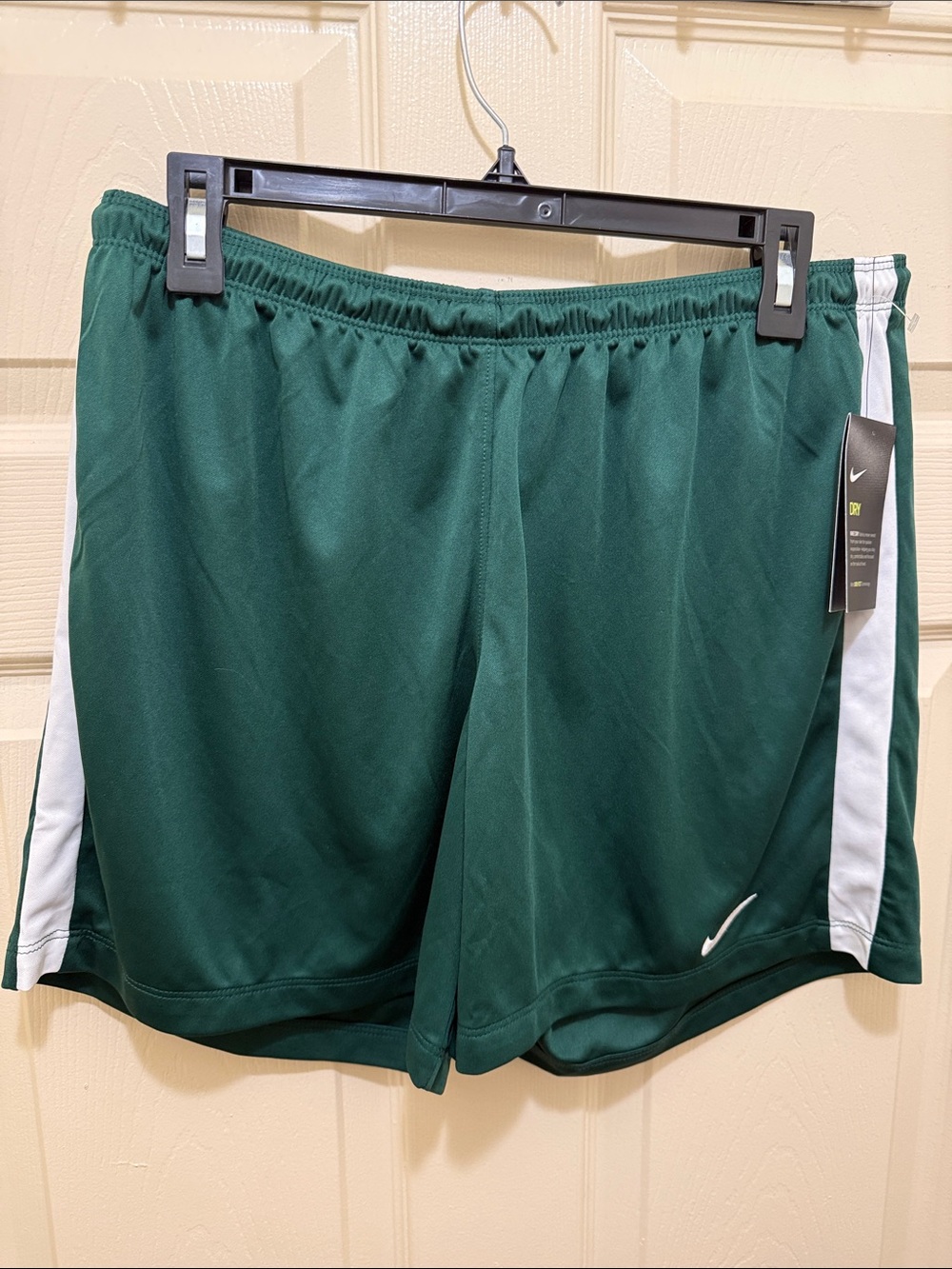 Nike Green Shorts with White Side Panels
